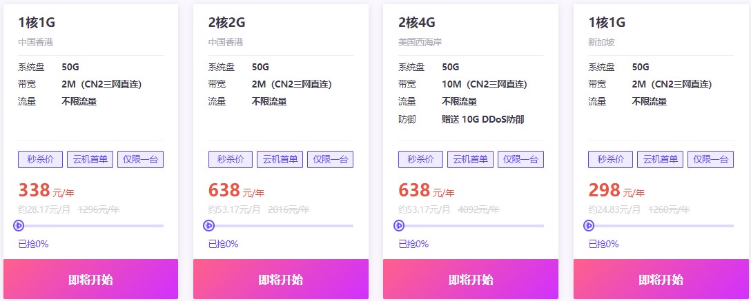 美国CN2云服务器限时秒杀